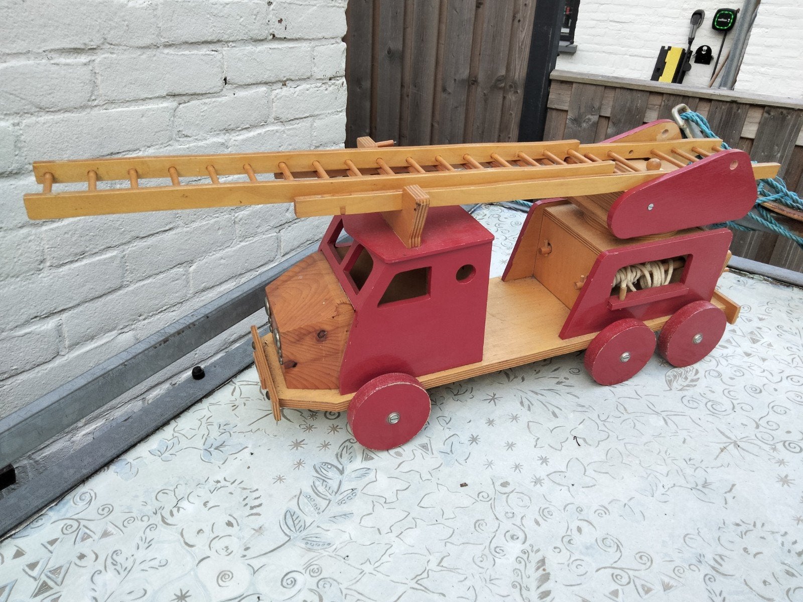 Houten brandweerwagen groot, Ophalen of Verzenden