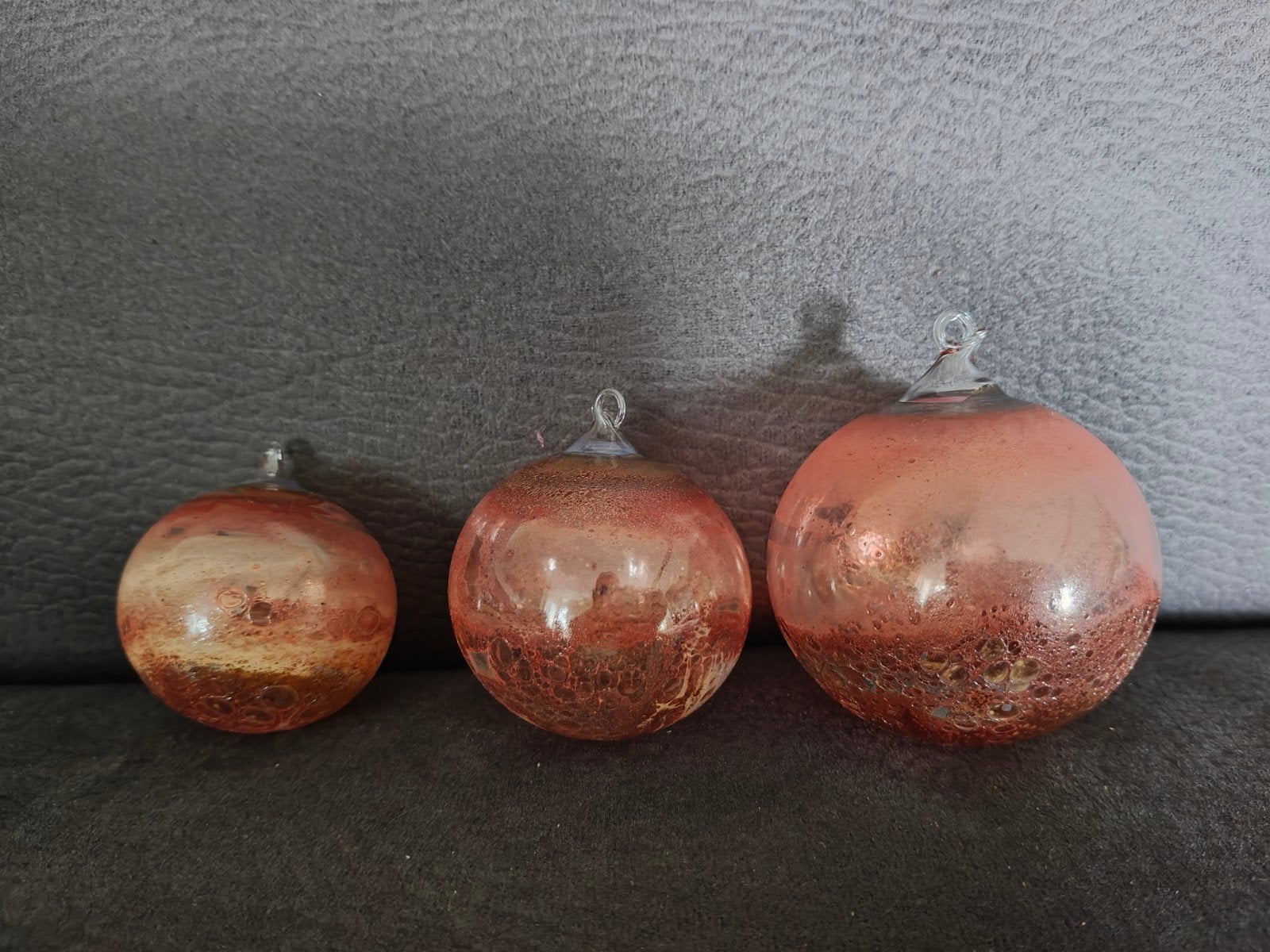 Set van 3 handgeblazen glazen kerstballen, Ophalen of Verzenden