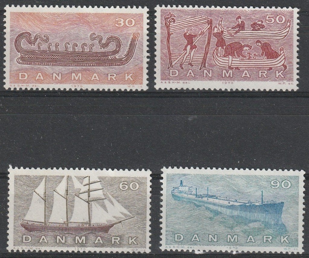 4328. Denemarken 501/04 pfr. Schepen, Ophalen of Verzenden, Denemarken, Postfris