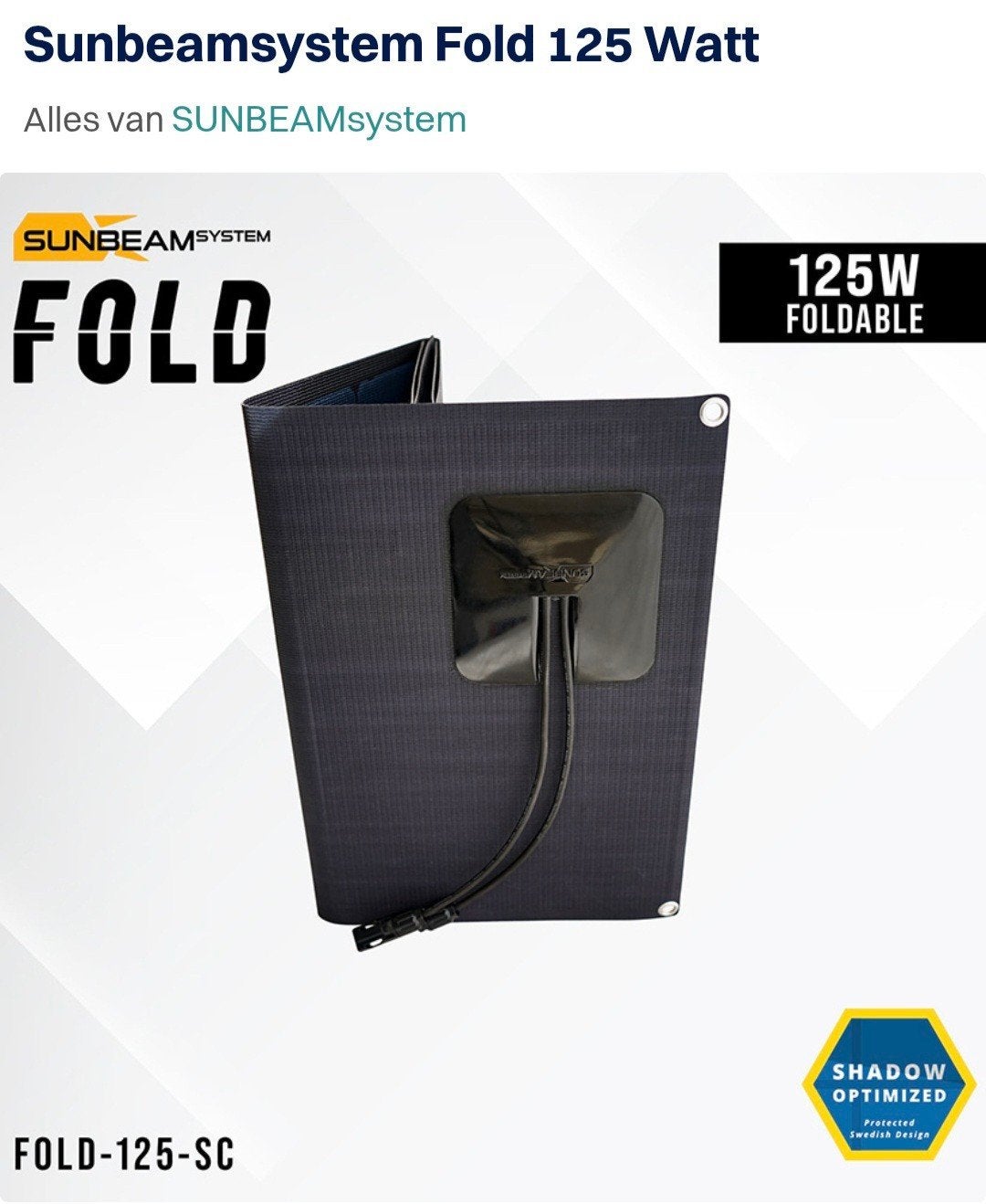Zonnepaneel 125 W, opvouwbaar, Ophalen, Nieuw