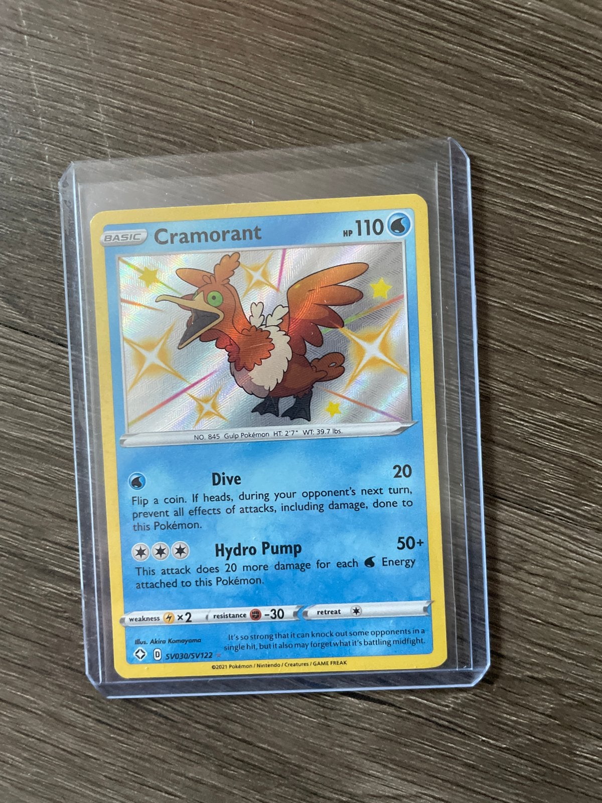 Cramorant (Shiny) Pokémon Kaart - SWSH030, Ophalen of Verzenden, Zo goed als nieuw, Losse kaart, Foil