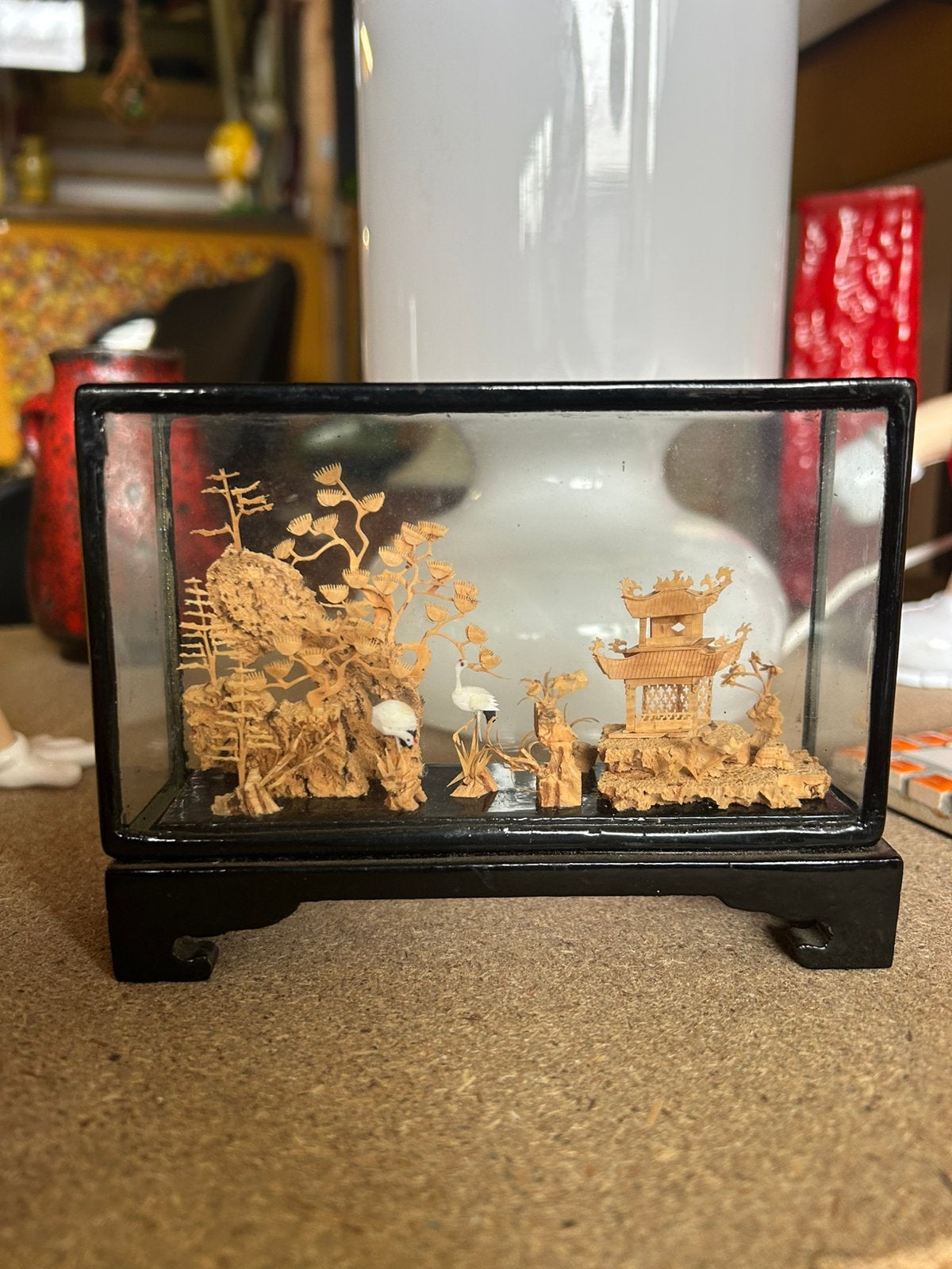 Vintage japanse stijl diorama met landschap en vogels, ?, Zo goed als nieuw, Diorama, ?