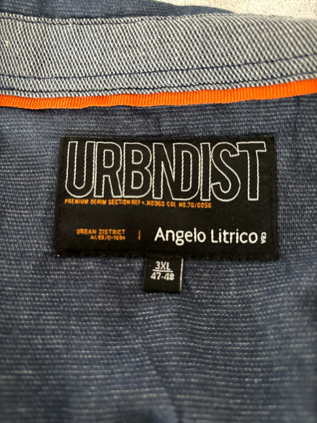 URBNDIST Angelo Litrico spijkeroverhemd 3XL, Ophalen of Verzenden, Nieuw, Blauw, Overige halswijdtes