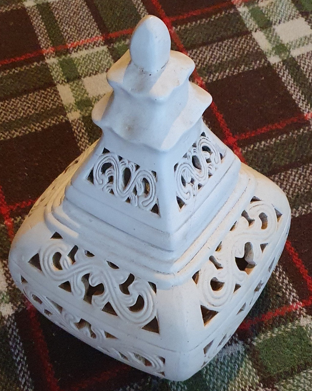 Decoratieve Witte Oosterse Lantaarn/Waxinelichthouder, Ophalen, Gebruikt, Oosters, Wit