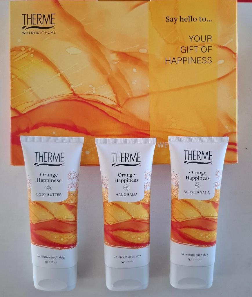 Therme Wellnessbox body butter, hand balsem shower satin, Hm, Overige typen, Ophalen of Verzenden, Info@hobbyenmeer.com
