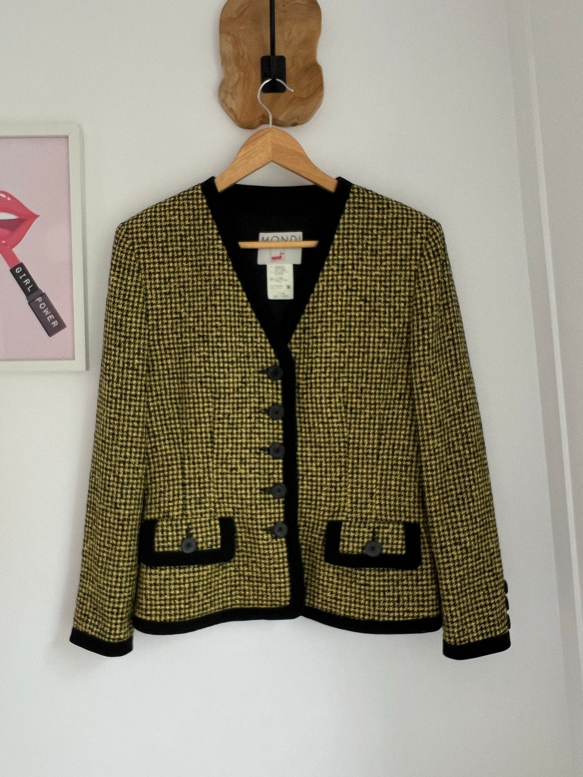 Mondi Wollen Vintage Jasje - Uitstekende Staat, Made in Germ, Eu, Eu, Geel, Ophalen of Verzenden