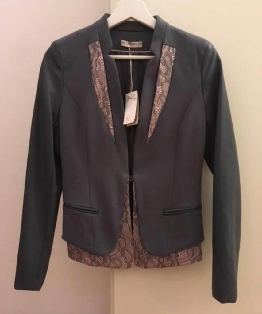 Supertrash - Blazer grijs roze np €119 - mt 164, Overige typen, Zo goed als nieuw, Supertrash, Verzenden
