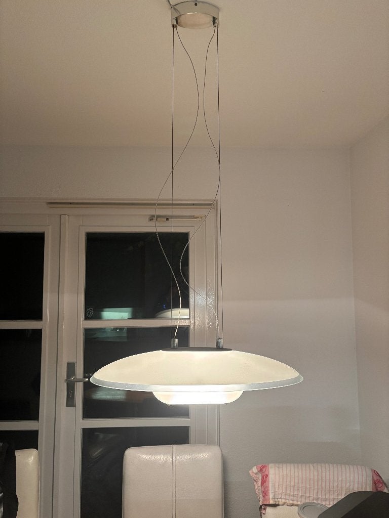 Hanglamp, Ophalen, Iconische space age age vorm, E27 (groot), Glas