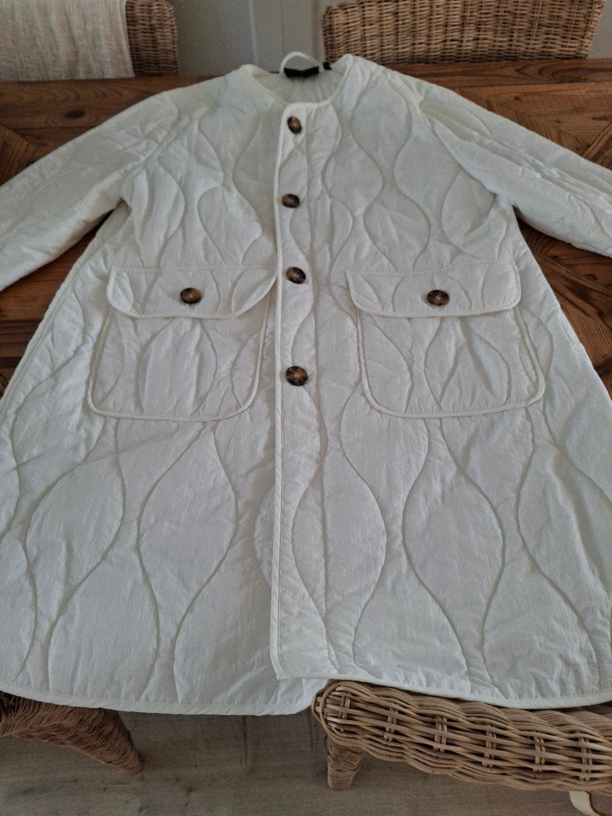 Ulla Popken gewatteerde jas, maat 46/48 (XL), Beige, Maat 46/48 (XL) of groter, Ulla Popken, Ophalen of Verzenden