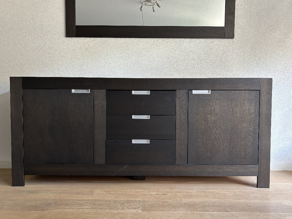 Dressoir met bijpassende spiegel, Huis en Inrichting, Kasten | Dressoirs, Ophalen, Met plank(en), Gebruikt, 150 tot 200 cm