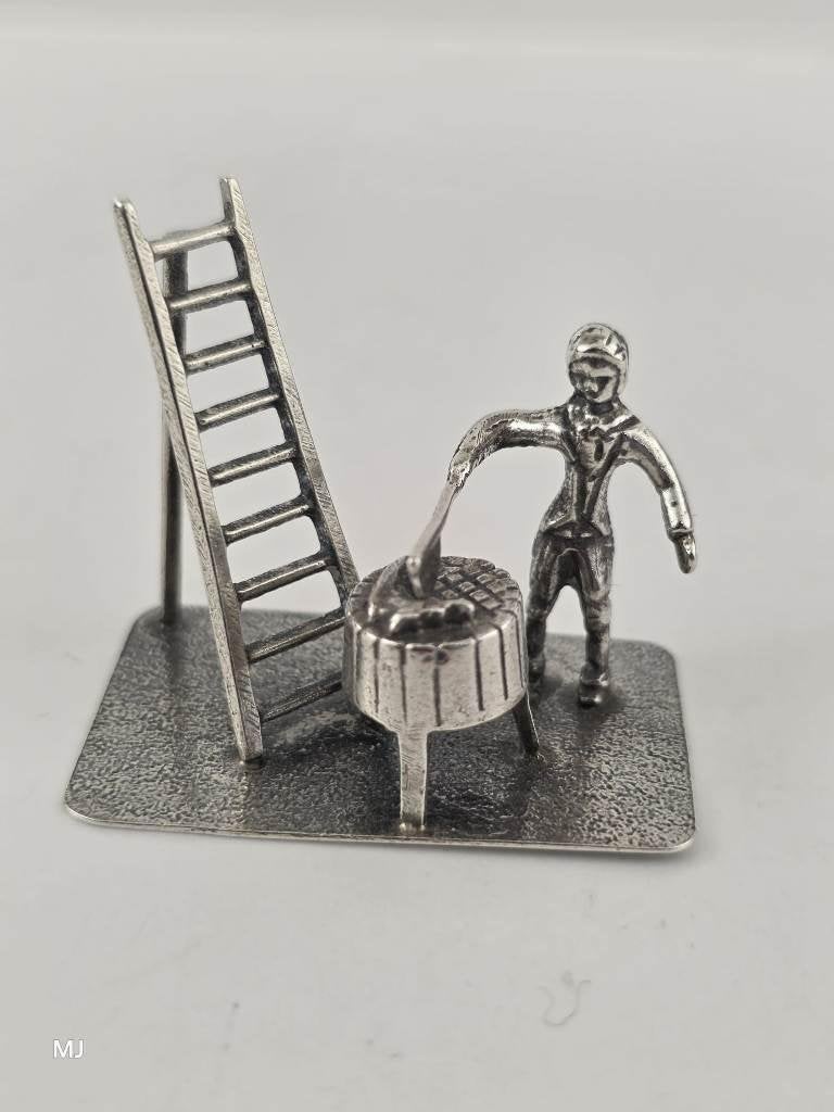 Zilveren miniatuur Slager                                Z90, Ophalen of Verzenden, Zilver