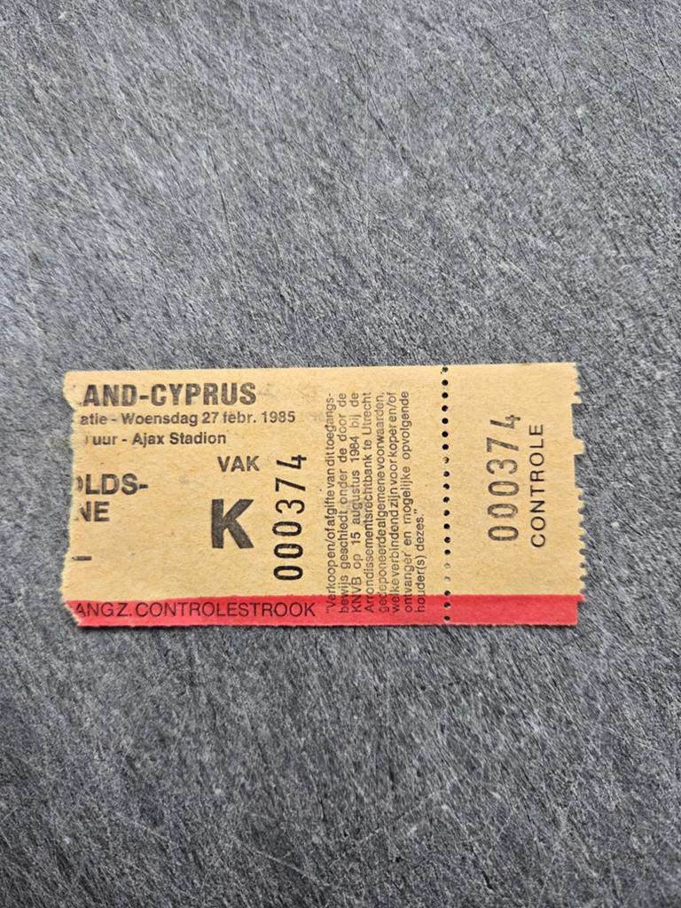 WK-kwalificatie Nederland - Cyprus 27-02-1985, Ophalen of Verzenden