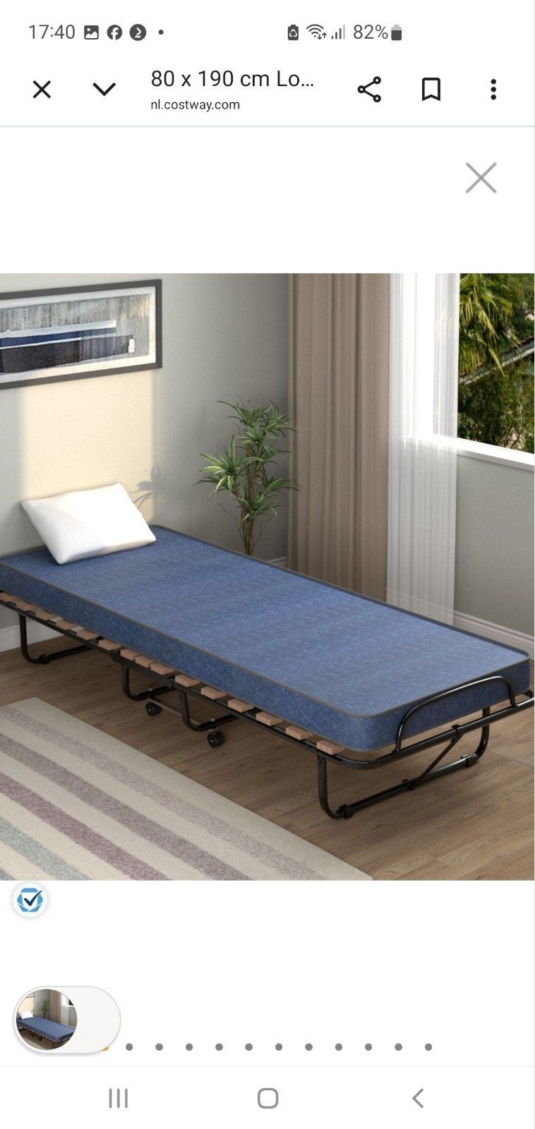 Opklapbed , logeerbed 1 persoon 80 cm 200 cm, Ophalen of Verzenden, Zo goed als nieuw, Eenpersoons, 80 cm