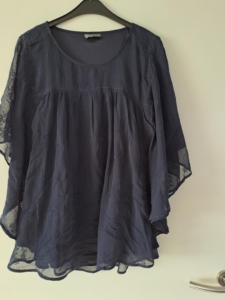 Crizpy by Zenzi:blauwe voile gevoerde top vlindermouwtjes., Kleding | Dames, Blauw, Nieuw, Crizpy by zhenzi, Shirt of Top
