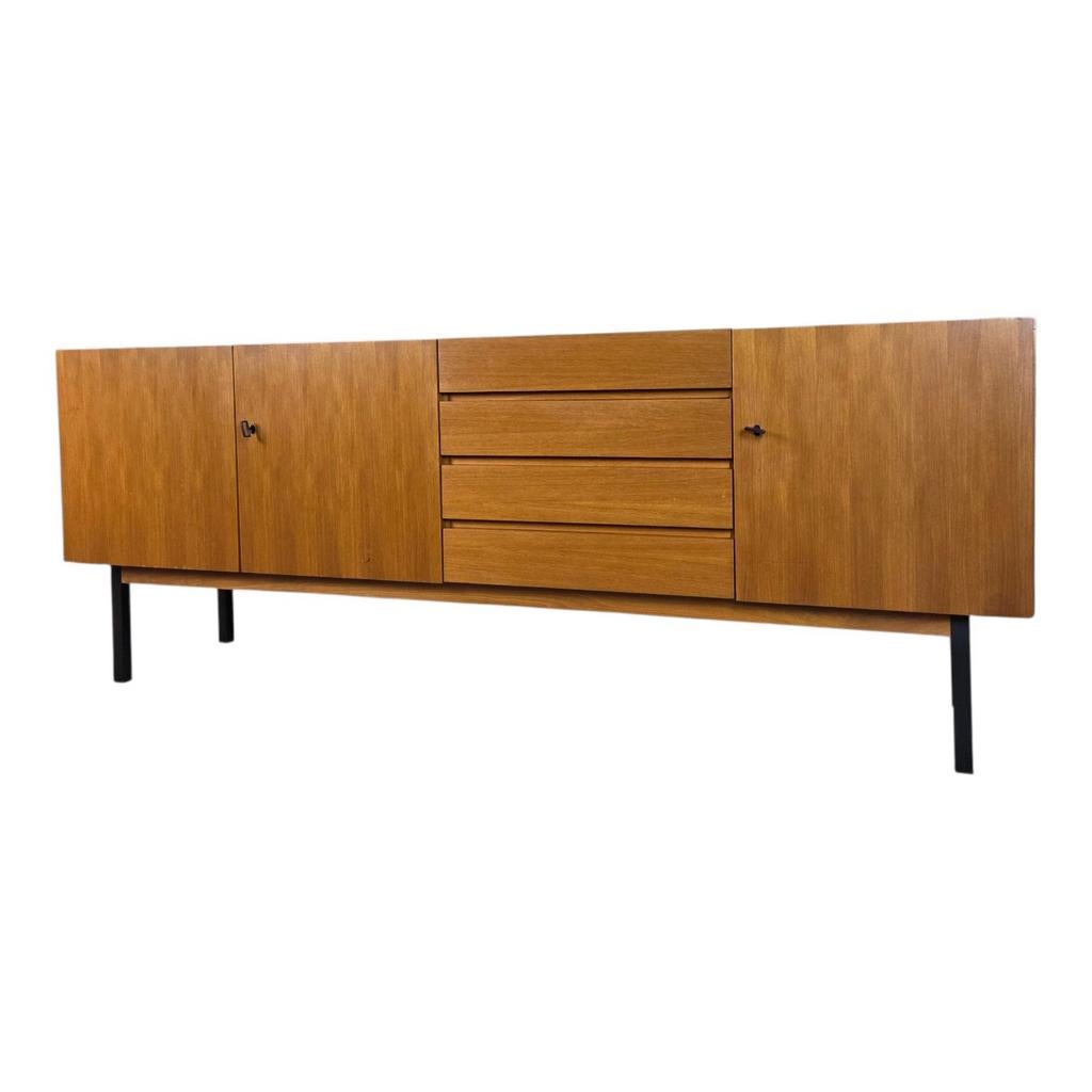 Vintage jaren 60 - 70 sideboard Duits, tv meubel notenhout, Huis en Inrichting, Ophalen, Gebruikt, Met deur(en), Mid century, danish design, tv meubel wandmeubel teak