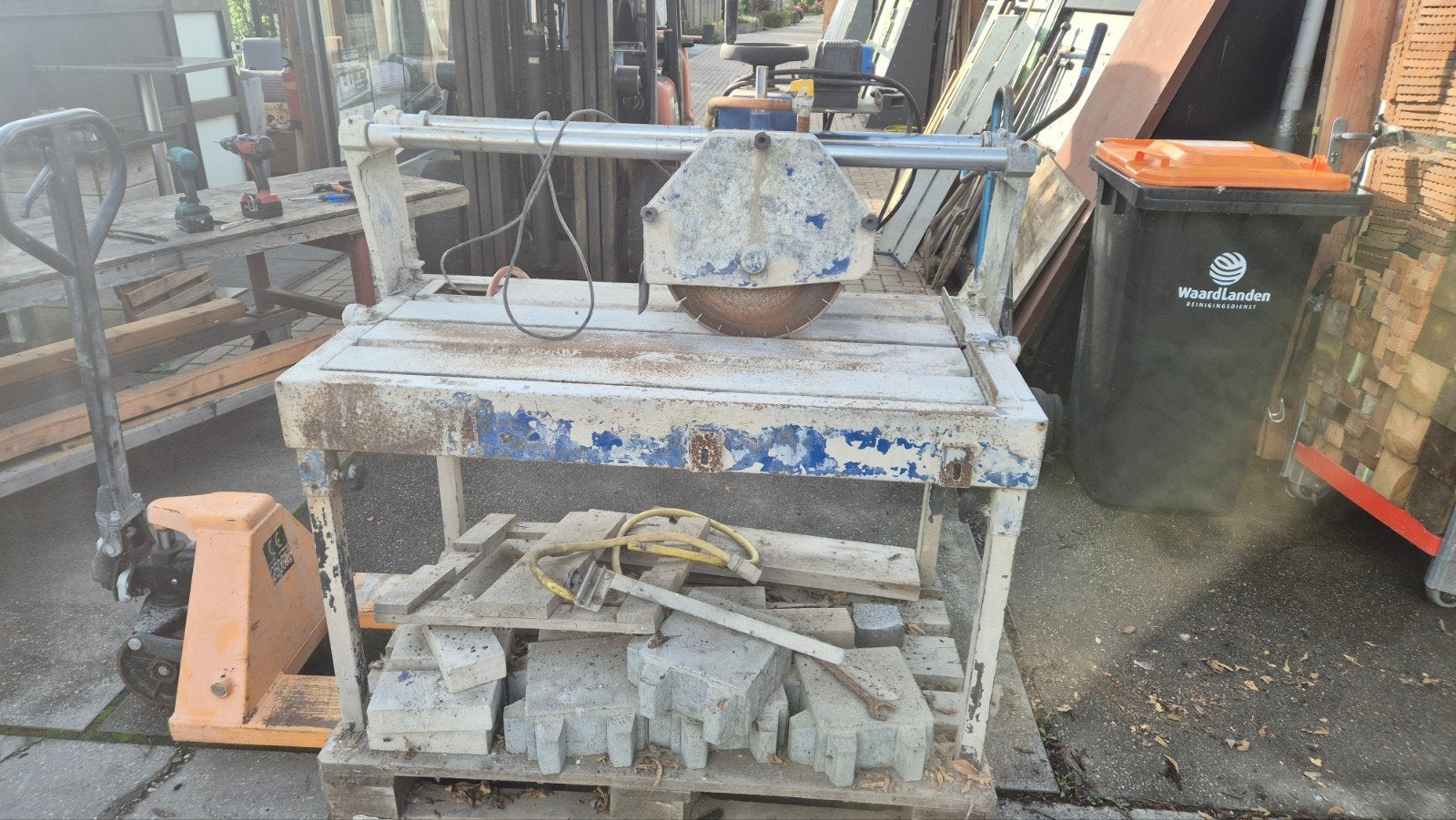 Robuuste Waterzaagtafel / Steenzaagtafel - Ideaal voor bouw, Doe-het-zelf en Verbouw, Ophalen, Gebruikt, 70 mm of meer, Overige typen