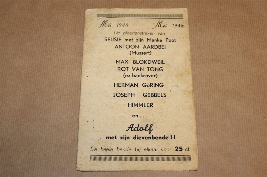 Mei 1940-Mei 1945 — Satirisch WOII Pamflet 1945, Boeken, Oorlog en Militair, Ophalen of Verzenden, Tweede Wereldoorlog, Gelezen