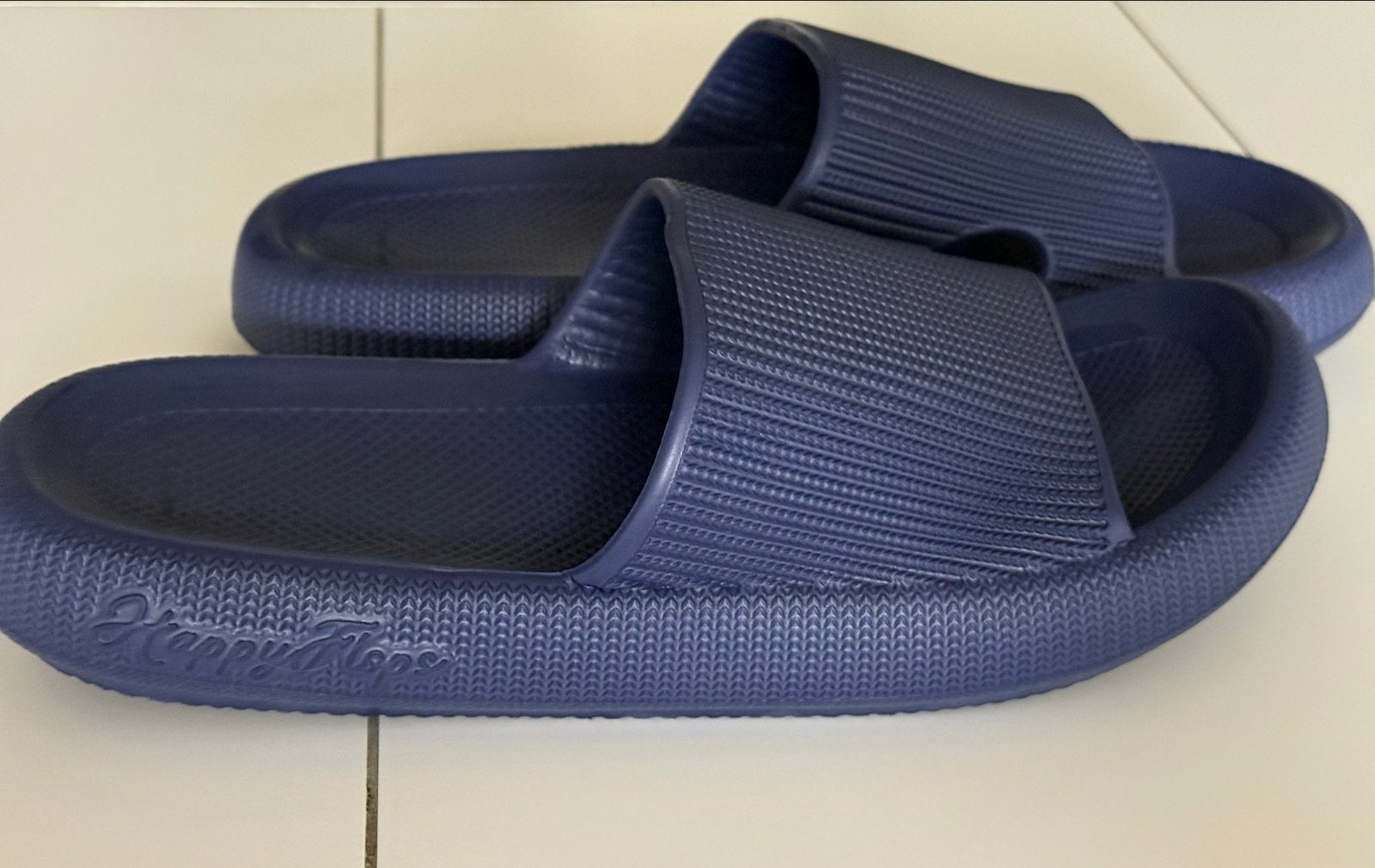 Happy Flops Slippers Maat 46/47, Ophalen of Verzenden, Zo goed als nieuw, Blauw, Slippers