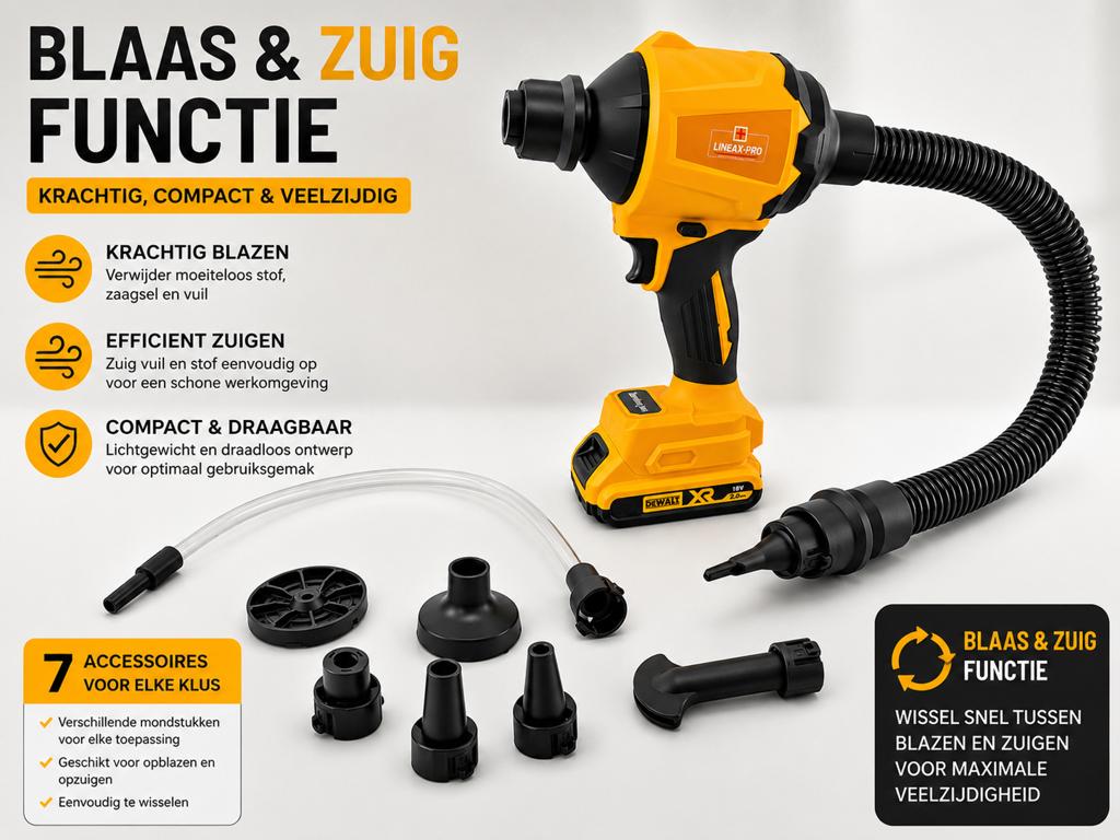 LINEAX-PRO Dusting Gun – Geschikt voor DeWalt XR 18/20V Accu, Lineax pro, Nl, Nieuw, Lineaxpro@gmail.com