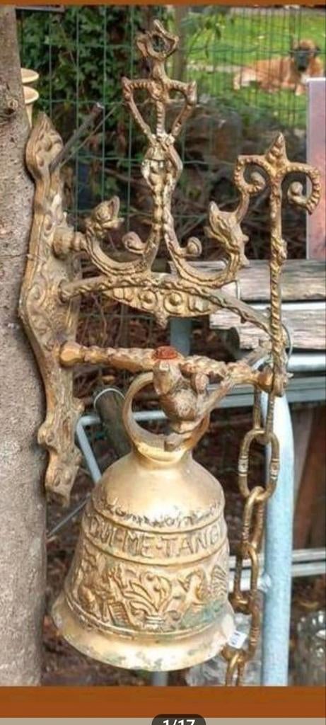 Antieke Bronzen Kloosterbel, Deurbel, Antiek en Kunst, Antiek | Koper en Brons, Ophalen of Verzenden, Brons