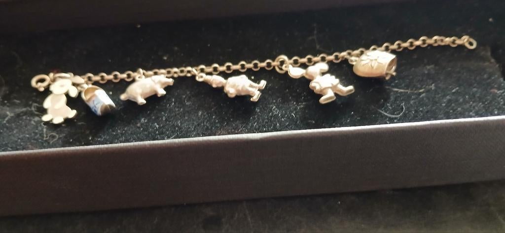 Schattige echt zilveren kinder bedel armband, Verzenden, Zo goed als nieuw, Met bedels of kralen, Zilver