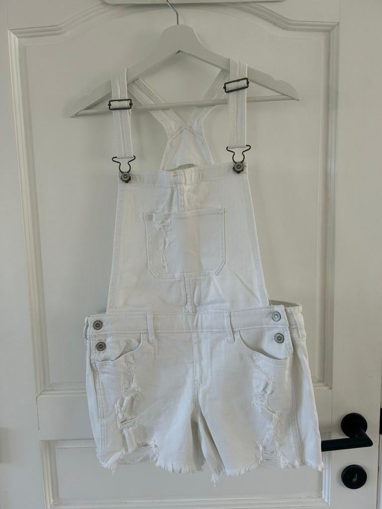Salopette Wit Hollister M, Wit, Overige jeansmaten, Ophalen of Verzenden, Gedragen