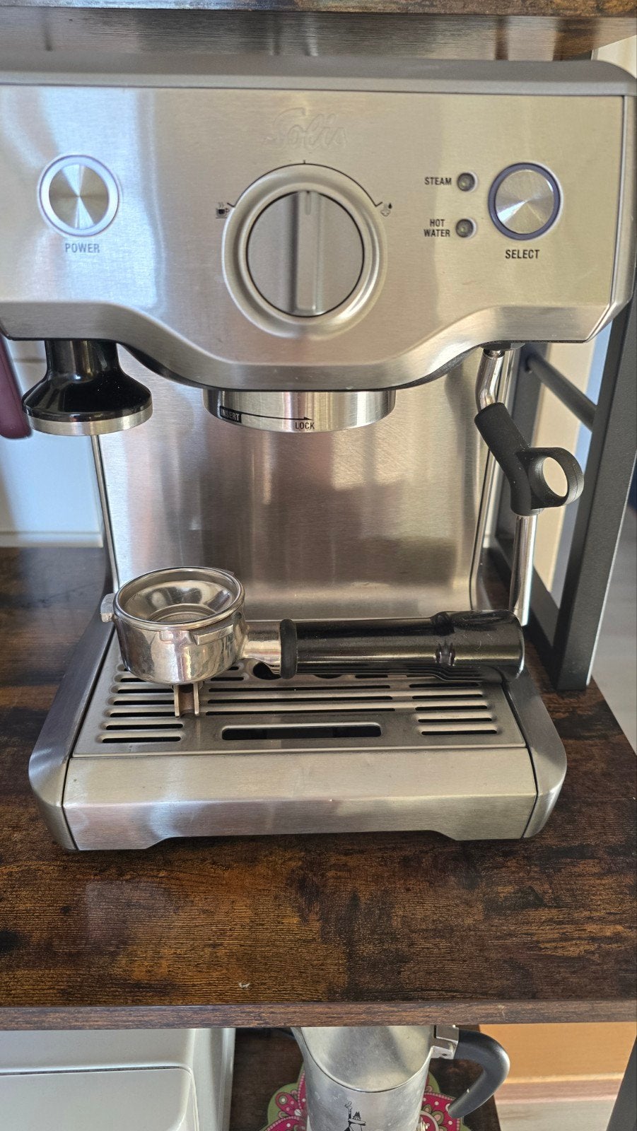 Solis espressomachine BES810 – zeer nette staat, Espresso apparaat, Gemalen koffie, Zo goed als nieuw, 2 tot 4 kopjes
