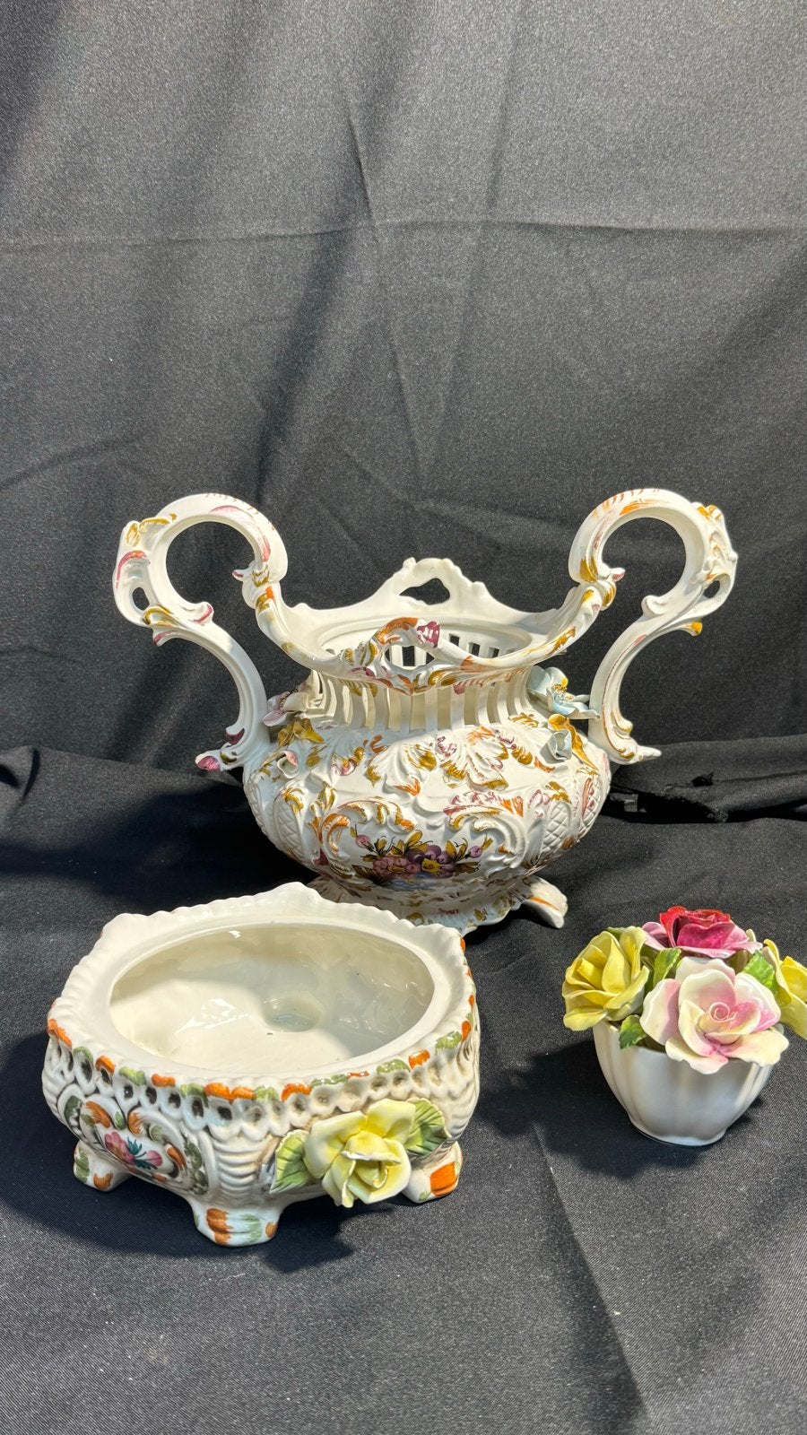 Antieke Majolica & Engelse Fine China Porselein Set, Ophalen of Verzenden