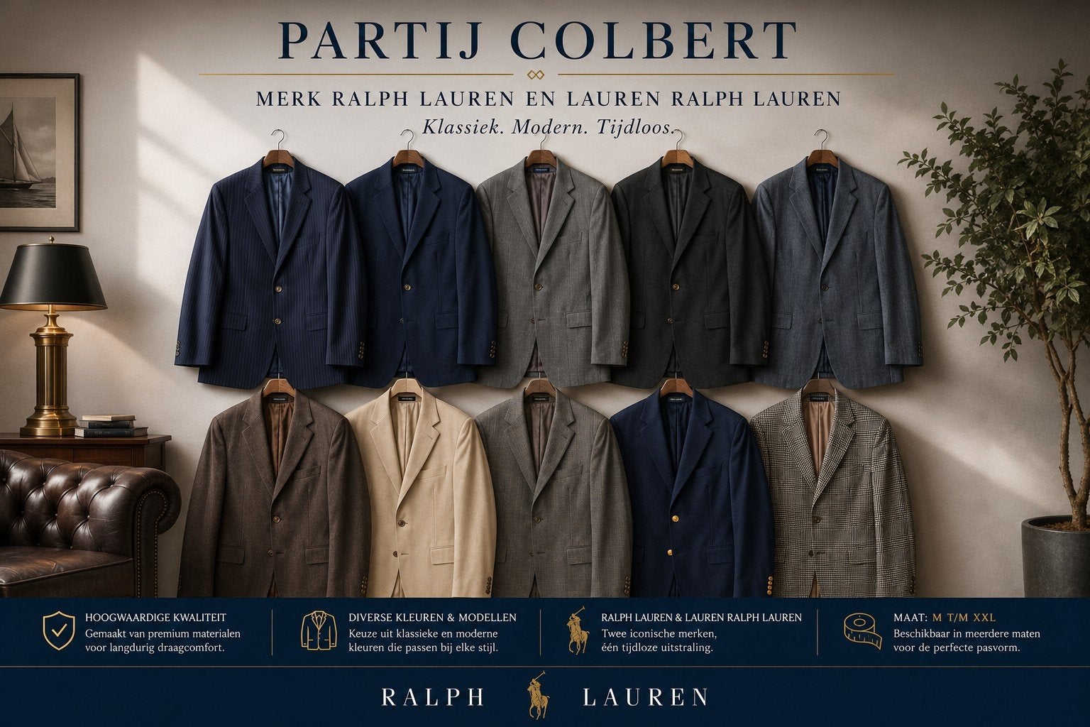 Partij Heren Colbert Ralph Lauren/Lauren Ralph Lauren M/XL, Ophalen of Verzenden, Zo goed als nieuw, Overige maten