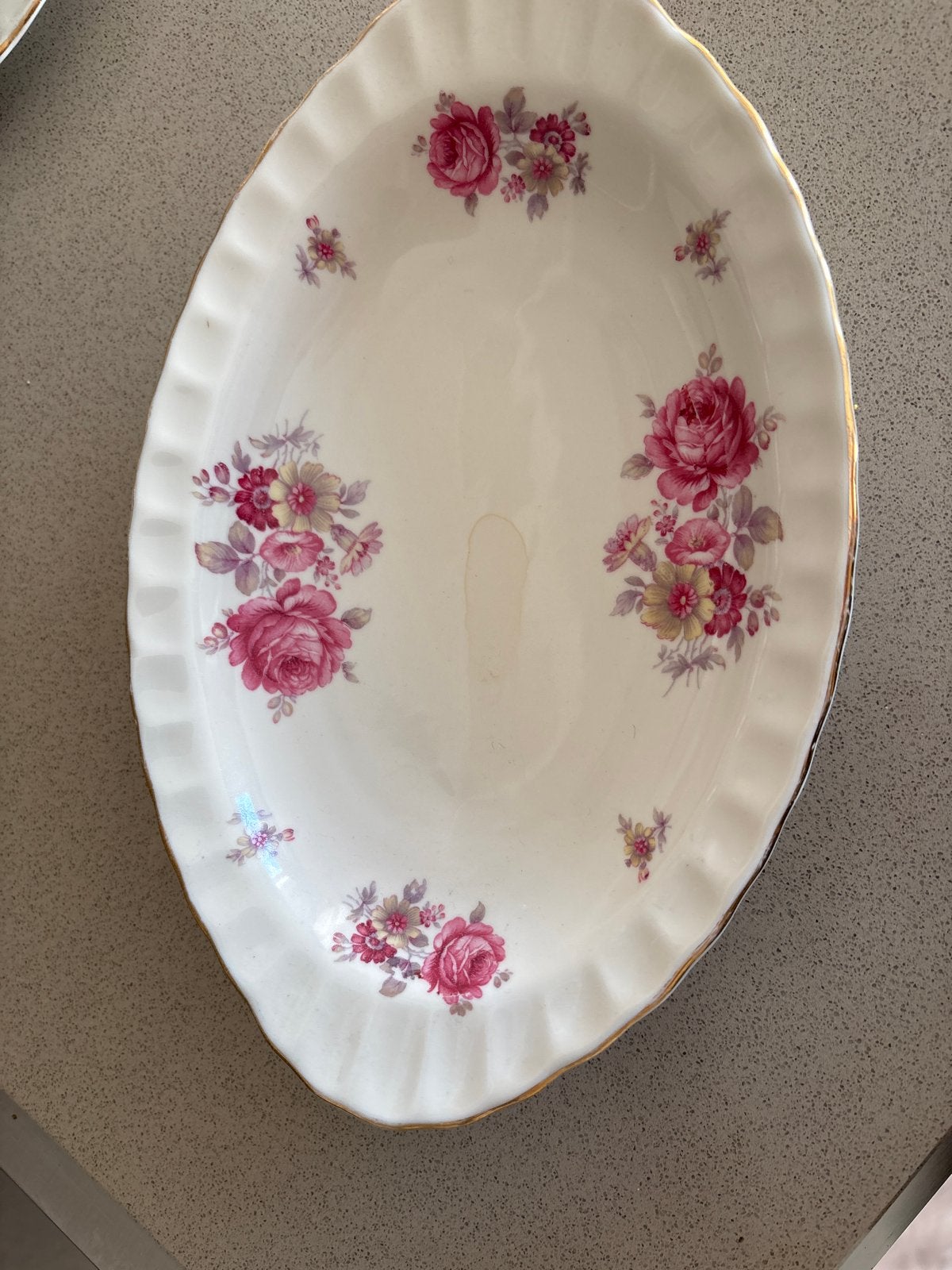 Vintage Mosa Maastricht schaal met rozen decor, Ophalen of Verzenden