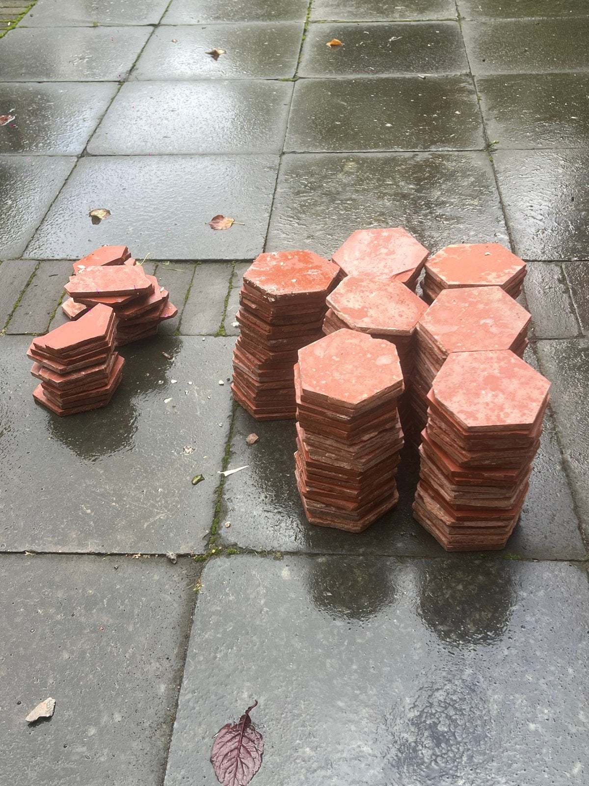 Zeshoekige terracotta tegels - Gebruikt, Ophalen, Gebruikt, Keramiek, Minder dan 20 cm