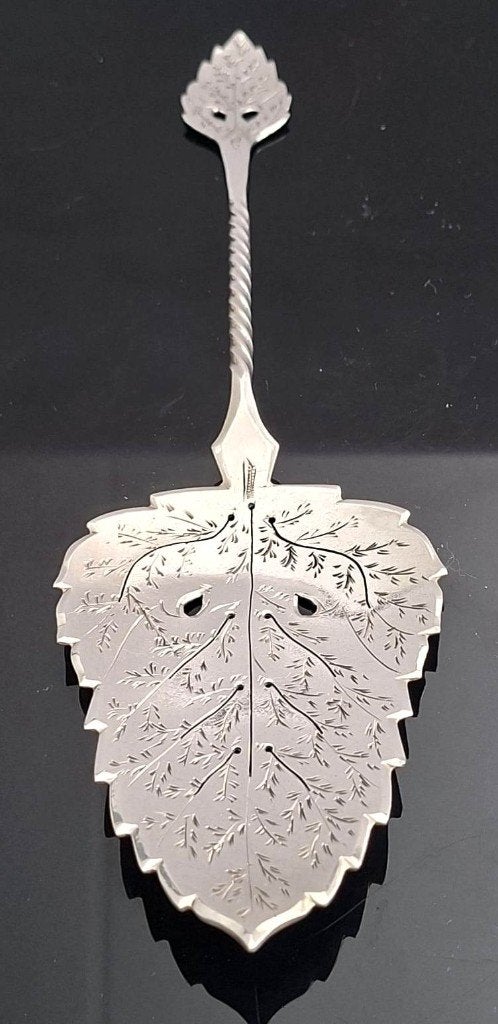 Schitterende Zilver Blad Taart Of Pastei Schep Kooiman 1918, Antiek en Kunst, Ophalen of Verzenden, Zilver