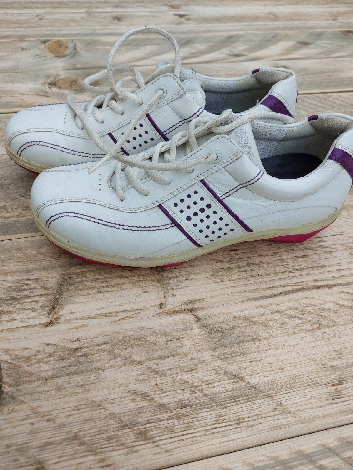 ECCO golfschoenen dames - wit/paars - maat 40, Ophalen of Verzenden, Gebruikt, Schoenen, Overige merken