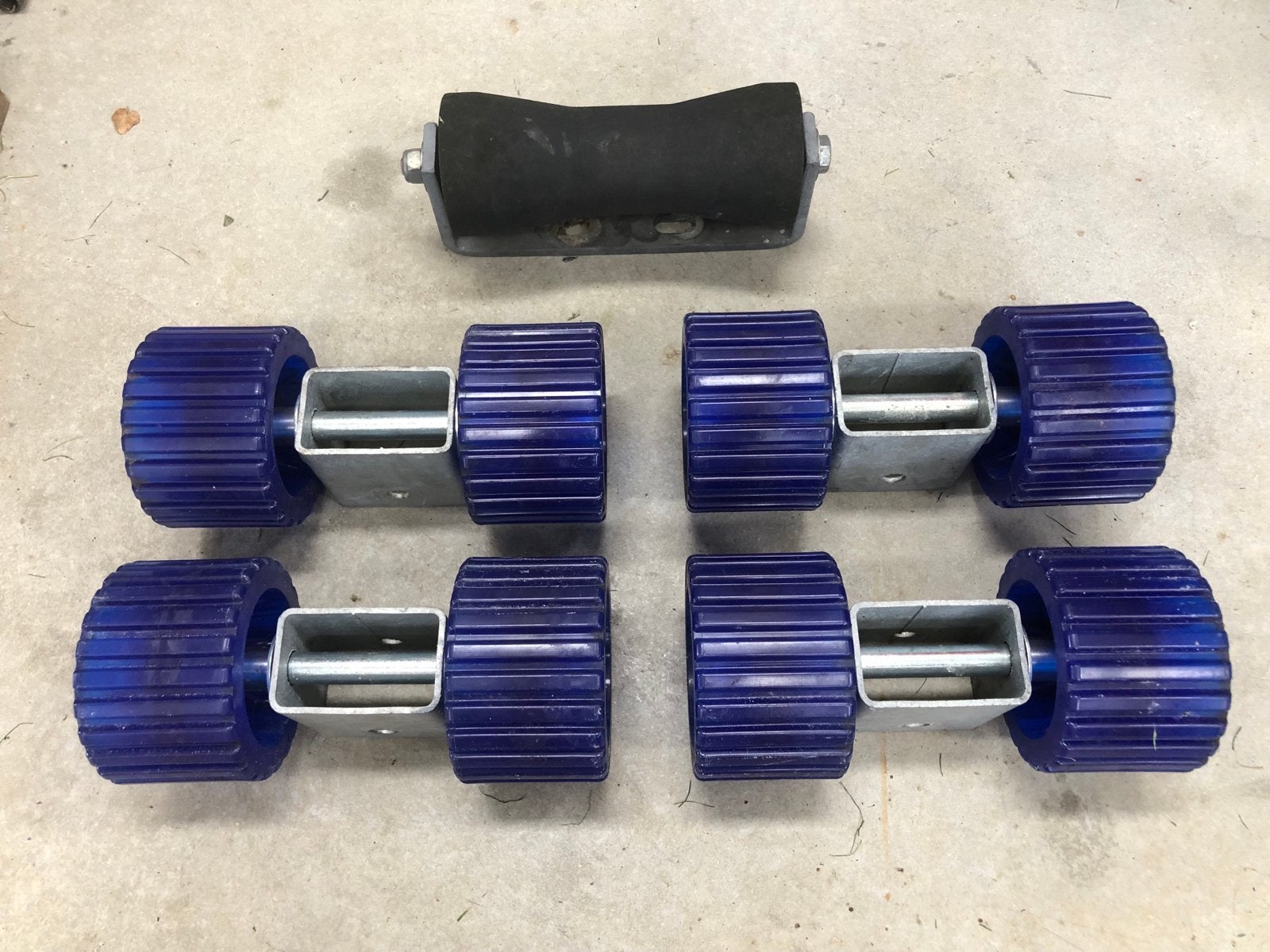 Boottrailer rollen set - 4x dubbel, 1x kielrol, Ophalen, Gebruikt