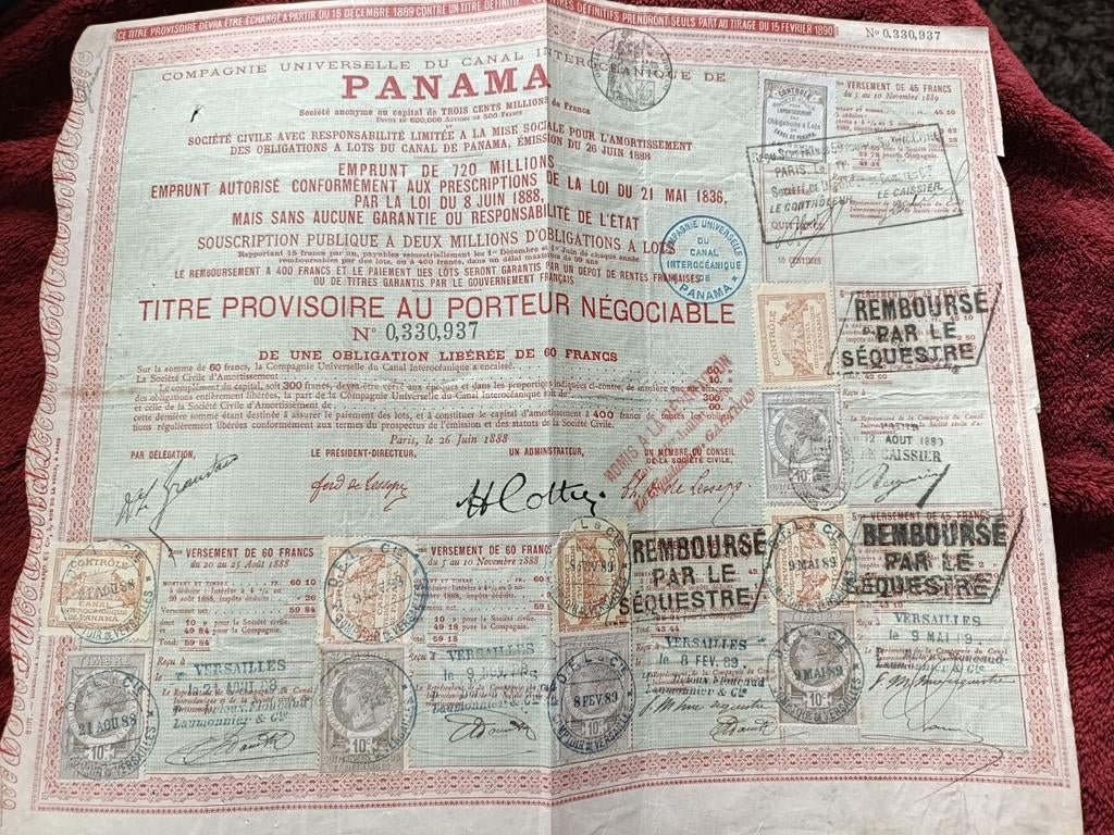 Oud aandeel Panama Kanaal, Ophalen of Verzenden, Voor 1920, Aandeel