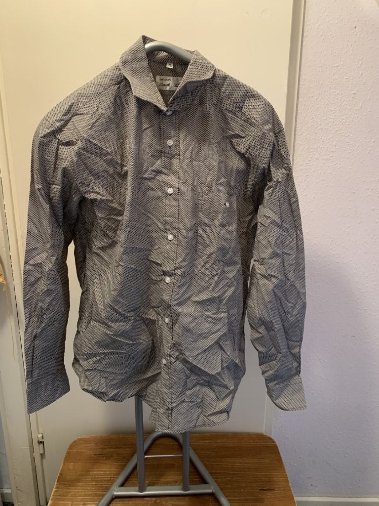Zwart/witte blouse van de zwarte tulp. Maat XL, Kleding | Heren, Overhemden, Zwart, Ophalen of Verzenden, Zo goed als nieuw, Zwarte tulp