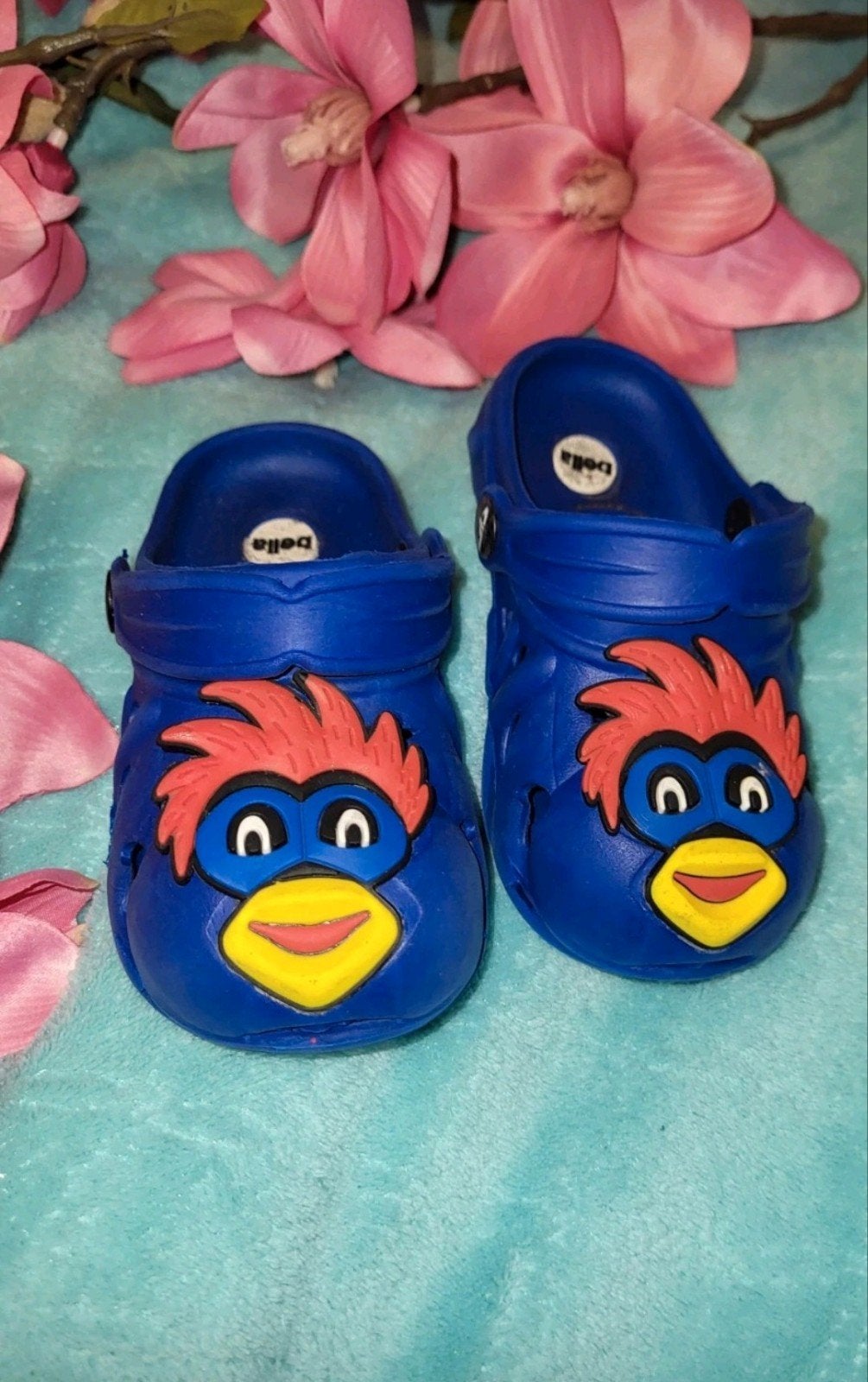 crocs blauw met vogel, Jongetje of Meisje, Ophalen of Verzenden, Gebruikt, Schoentjes