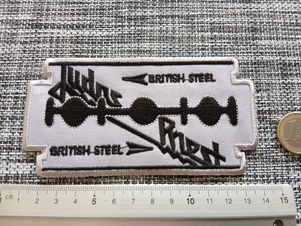 Judas Priest mooie British Steel shaped patch j8 metal, Verzenden, Nieuw, Kleding