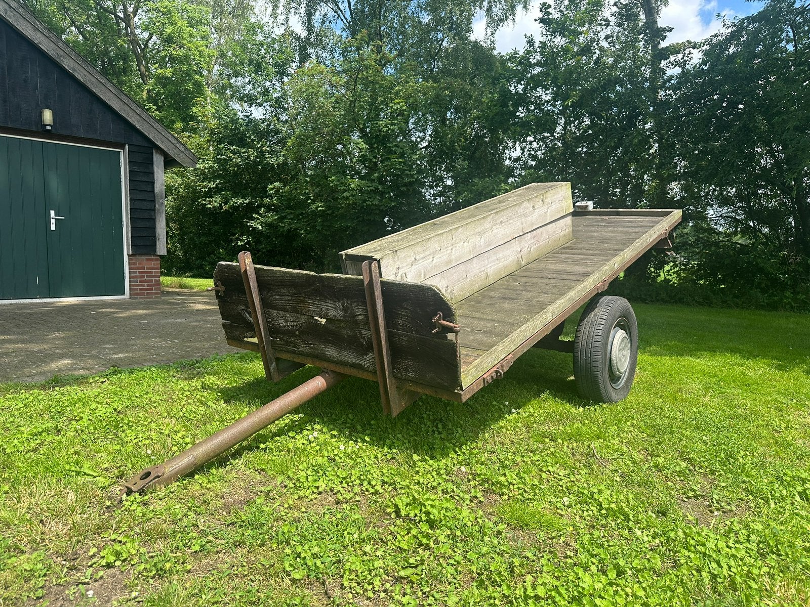 Platte houten wagen, 100 liter of meer, Ophalen, Transportkar
