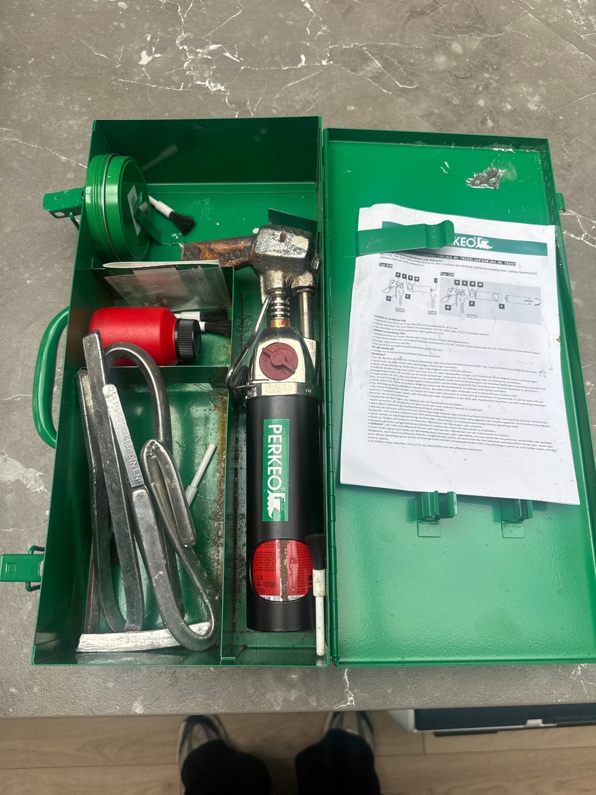 Perkeo soldeerbrander set in koffer, Ophalen, Gebruikt