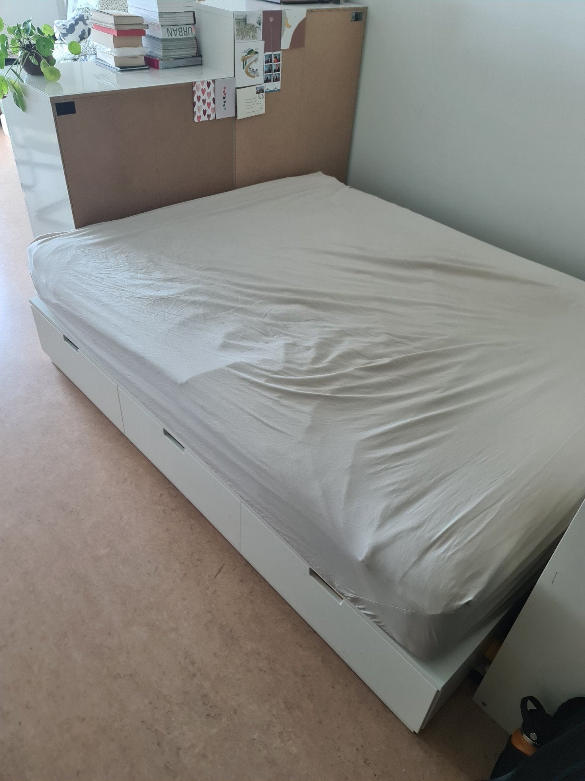 Ikea bed Nordli 160x200. 6 lades wit + Ikes Valevag, Ophalen, Wit, Tweepersoons, Zo goed als nieuw