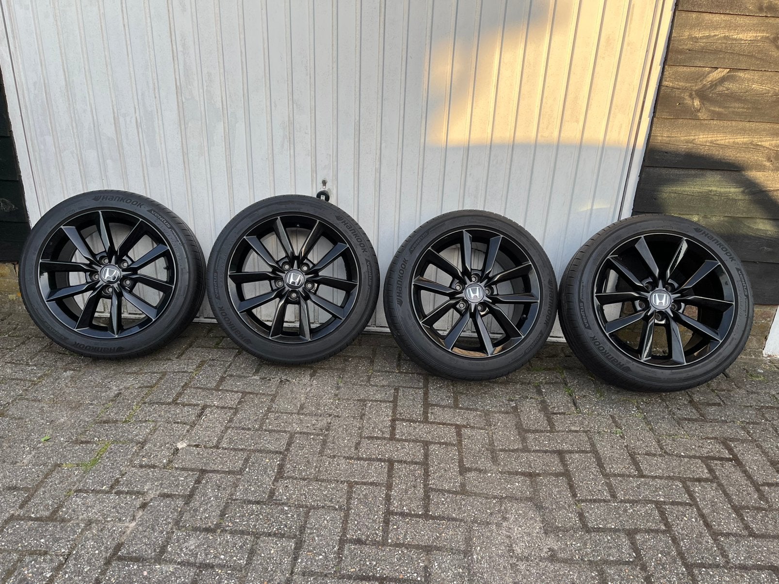 Originele Honda civic velgen zomerbanden z.g.a.n, Ophalen, Velg(en), 17 inch, Personenwagen