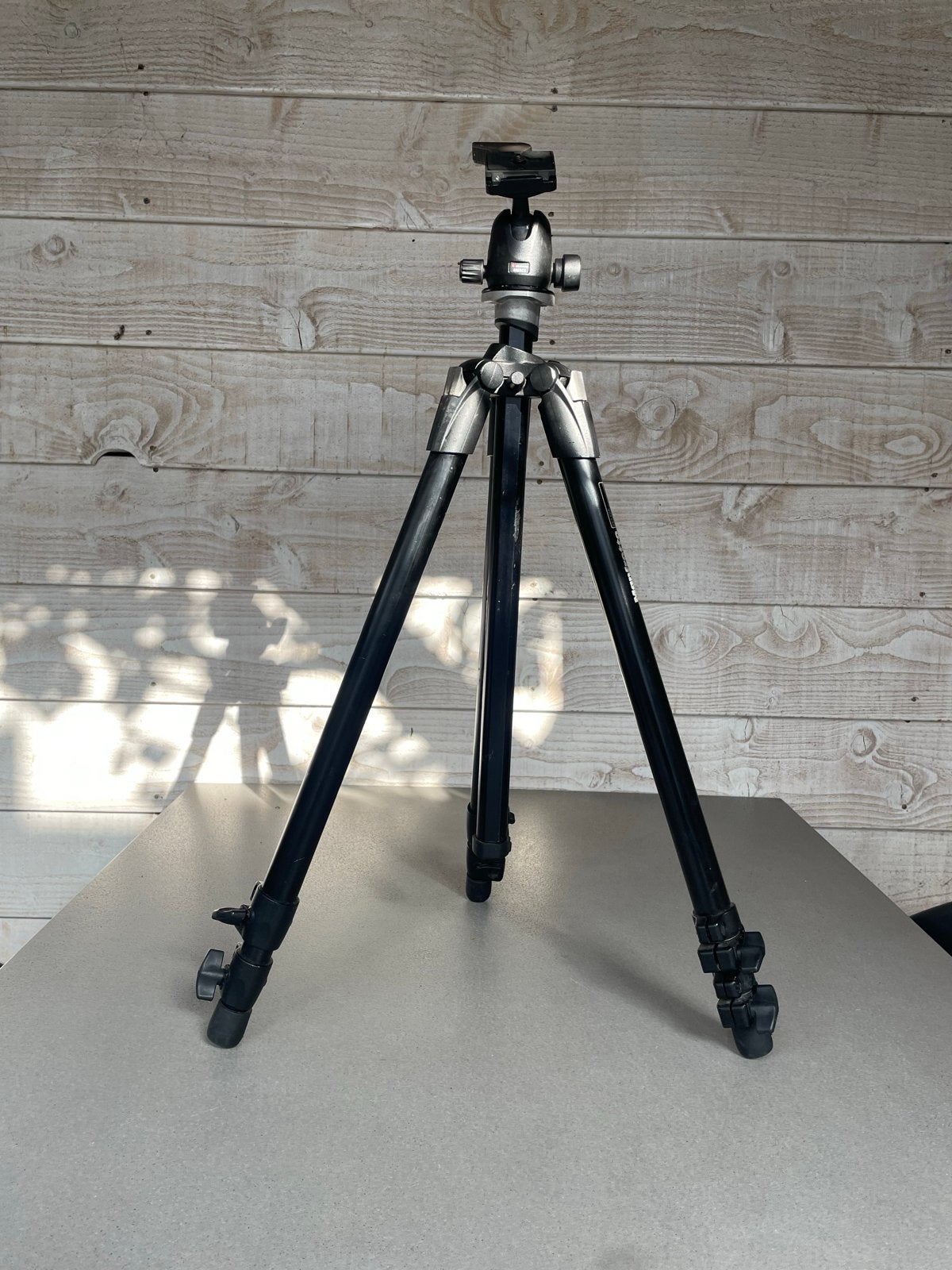 Manfrotto 055XDB Statief met 496RC2 Balhoofd, Gebruikt, 150 tot 175 cm, Manfrotto, Met balhoofd