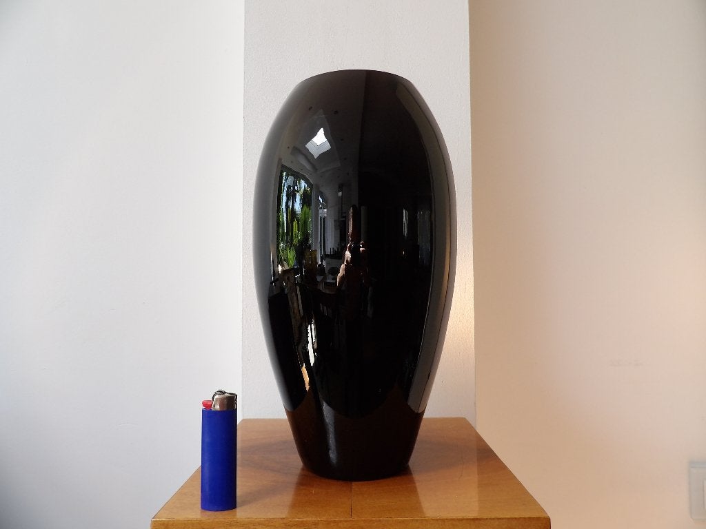 Art Deco grote Vaas Doyen, zwart opaline, Antiek en Kunst, Antiek | Vazen, Ophalen of Verzenden