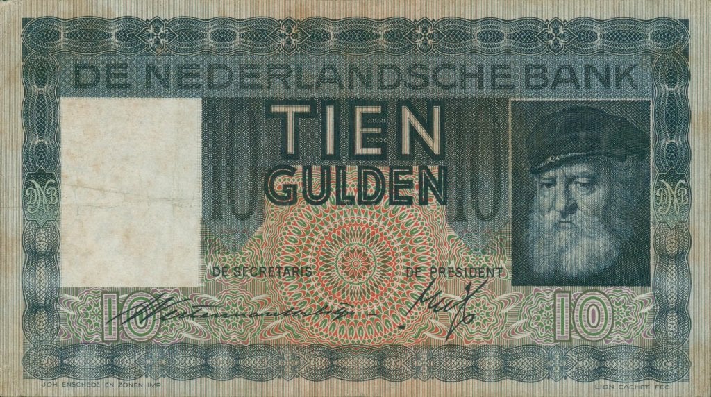 BANKBILJET 1933 : 10 GULDEN GRIJSAARD 1 RM 030961, Verzenden, 10 gulden, Los biljet