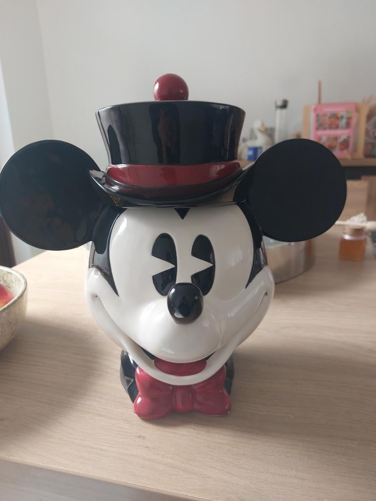 Disney Enesco Mickey Mouse koektrommel lichte beschadiging, Ophalen of Verzenden, Mickey Mouse, Gebruikt, Beeldje of Figuurtje