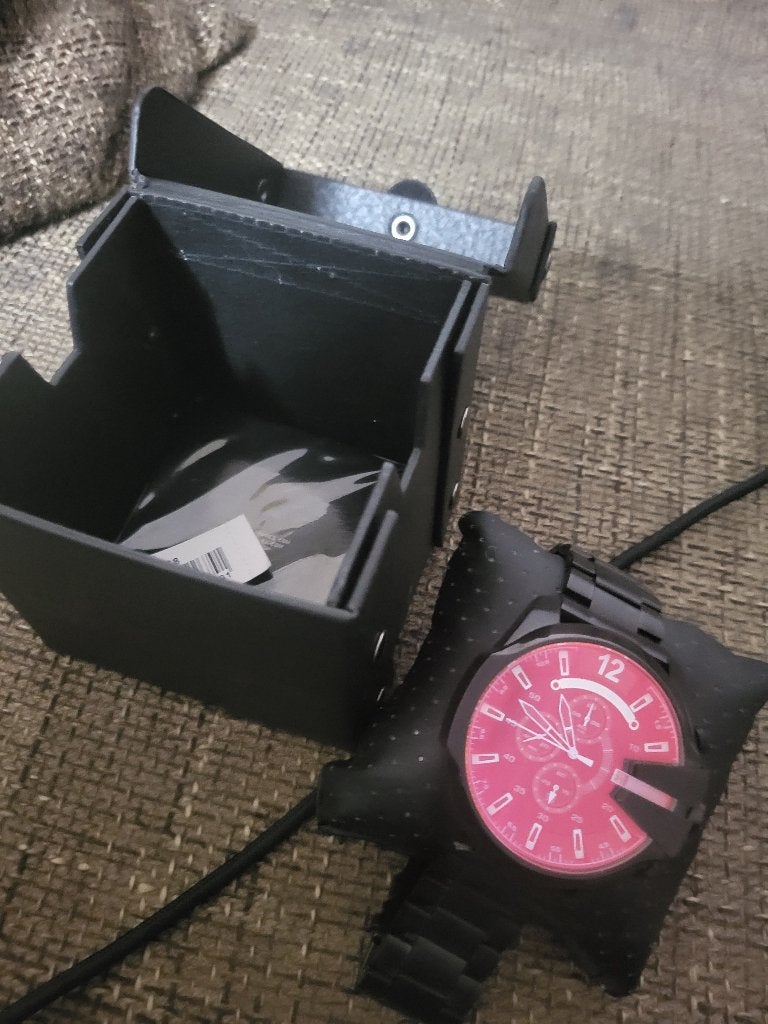 een zwart Diesel Mega Chief horloge (model DZ4318), Staal, Polshorloge, Zo goed als nieuw, Ophalen