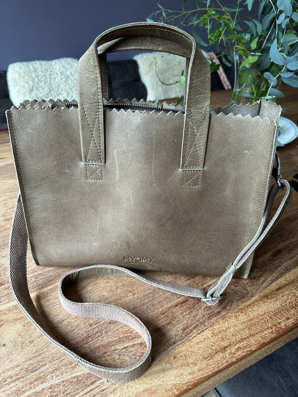 MYOMY My Paper Bag Handtas - Leverkleurig Leer, Ophalen of Verzenden, Zo goed als nieuw, Bruin, Handtas