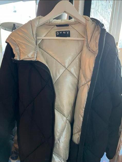 DKNY Jeans Long Winterjas Black XL, Kleding | Dames, Jassen | Winter, Ophalen of Verzenden, Zo goed als nieuw, Maat 46/48 (XL) of groter