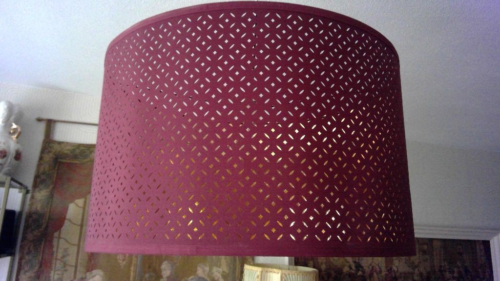 Nymo Lampenkap van Ikea., Gebruikt, Rond, 59 cm, Rood